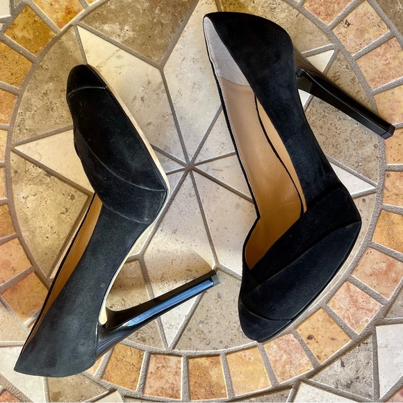 EUC GIUSEPPE ZANOTTI VERO CUOIO BLACK SUEDE LEATHER CLASSIC ITALY PUMPS U.S. 6 - Picture 6 of 15